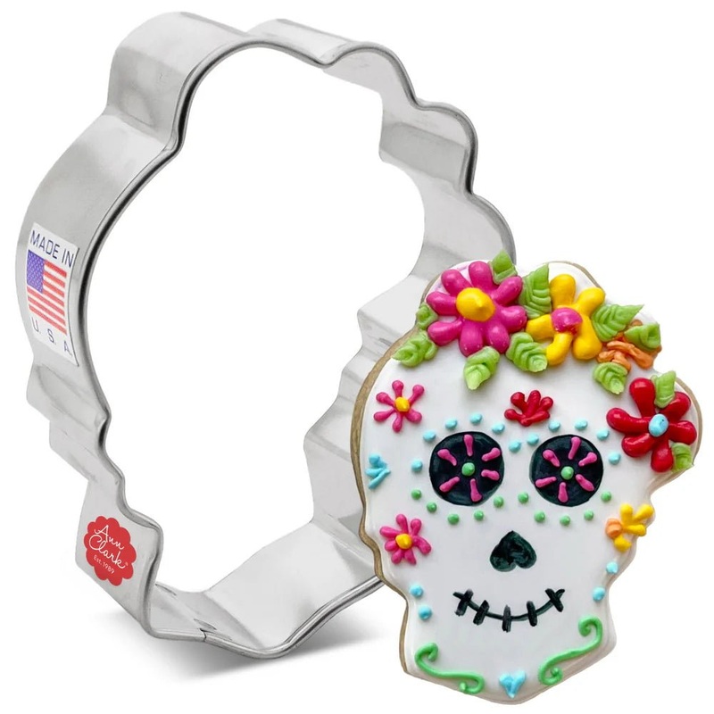 Sugar Skull with Flowers Cookie Cutter