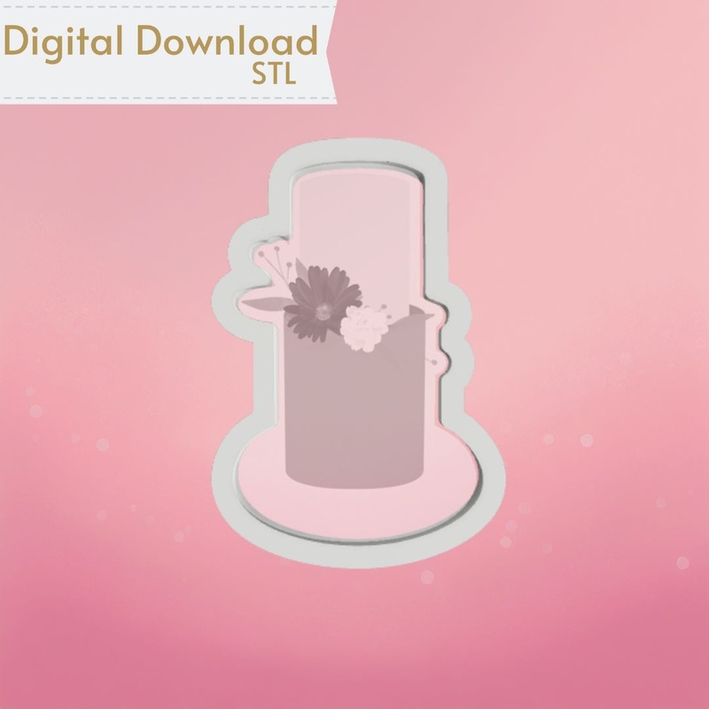 Two Tier Wedding Cake Cookie Cutter STL