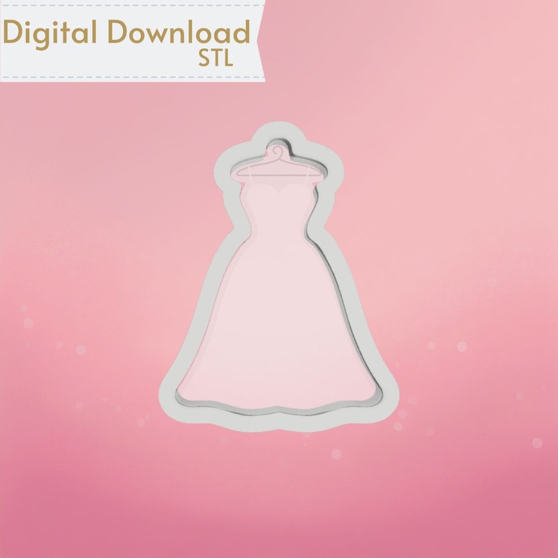 Wedding Dress Cookie Cutter STL