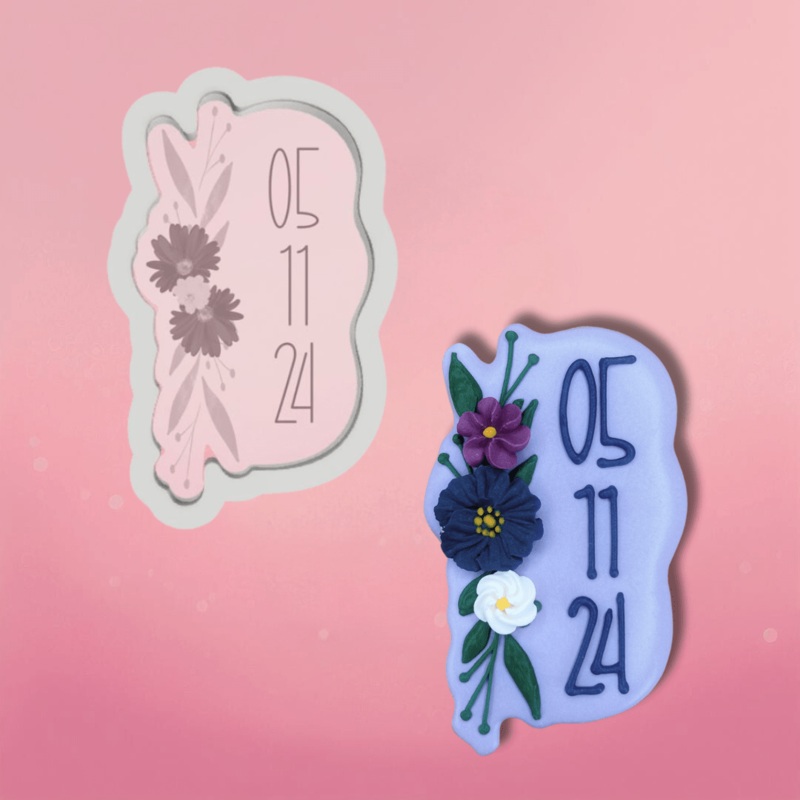Wedding Floral Plaque Cookie Cutter
