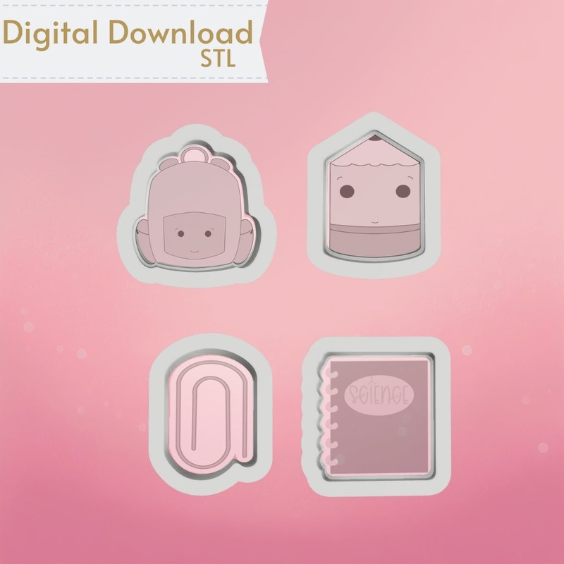 Back to School Set of 4 MINI Cutters STL