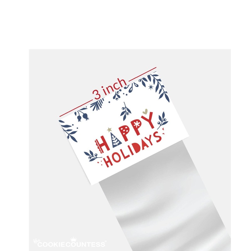 Bag Topper 3" - Folksy Happy Holidays
