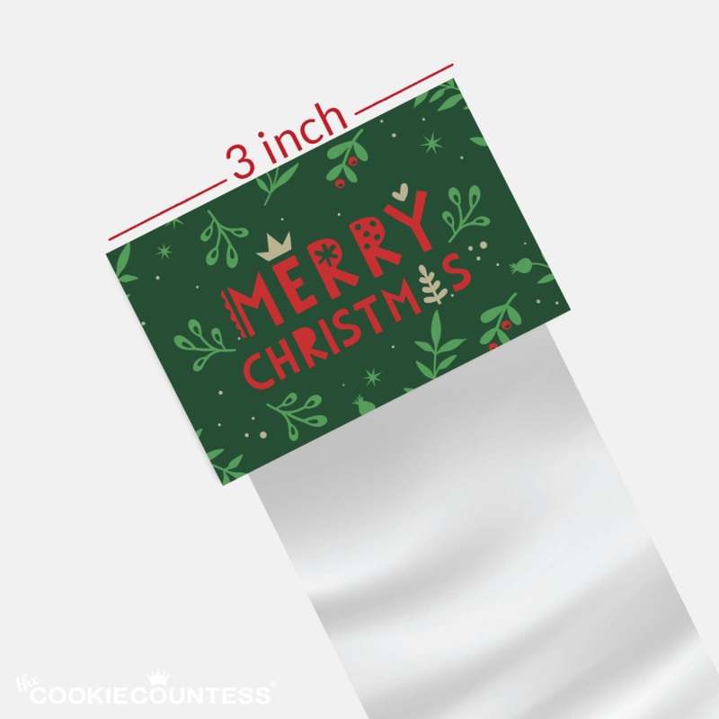 Bag Topper 3" - Merry Christmas Greenery