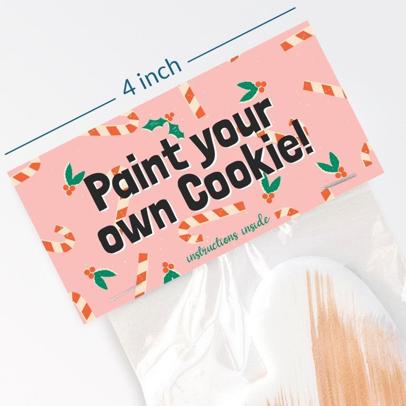 Bag Topper 4" with PYO Instructions - Candy Canes