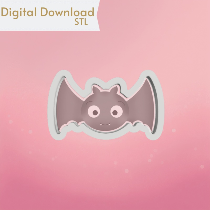 Cute Bat Cookie Cutter STL