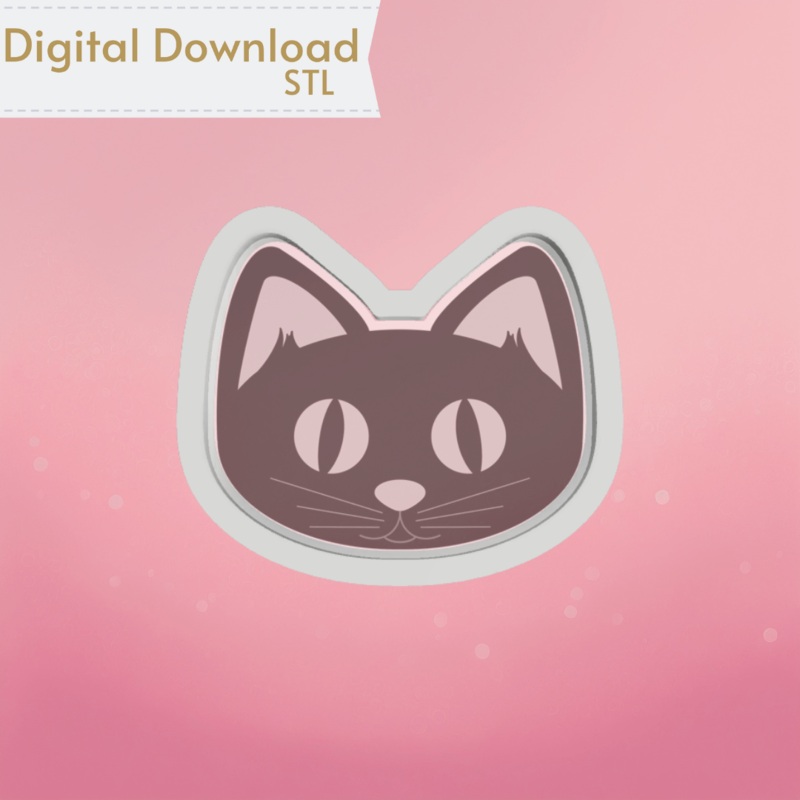 Cute Cat Cookie Cutter STL