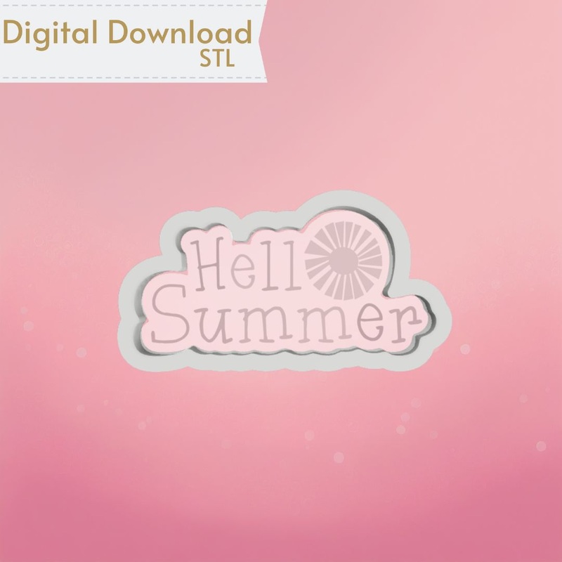 Hello Summer Cookie Cutter Stl