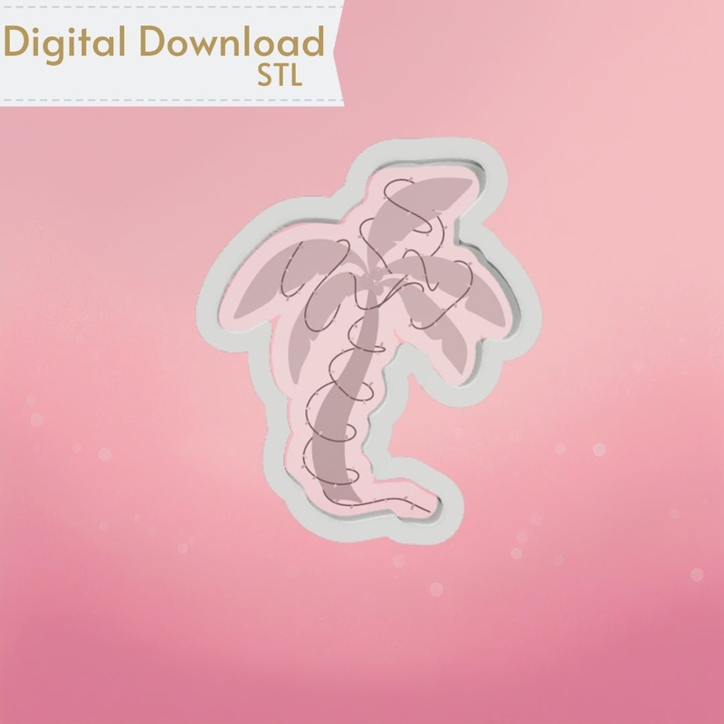 Palm Tree with Lights Cookie Cutter STL