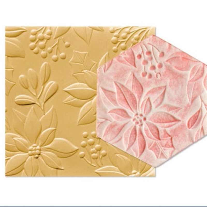 Parchment Texture Sheets - Poinsettias & Berries
