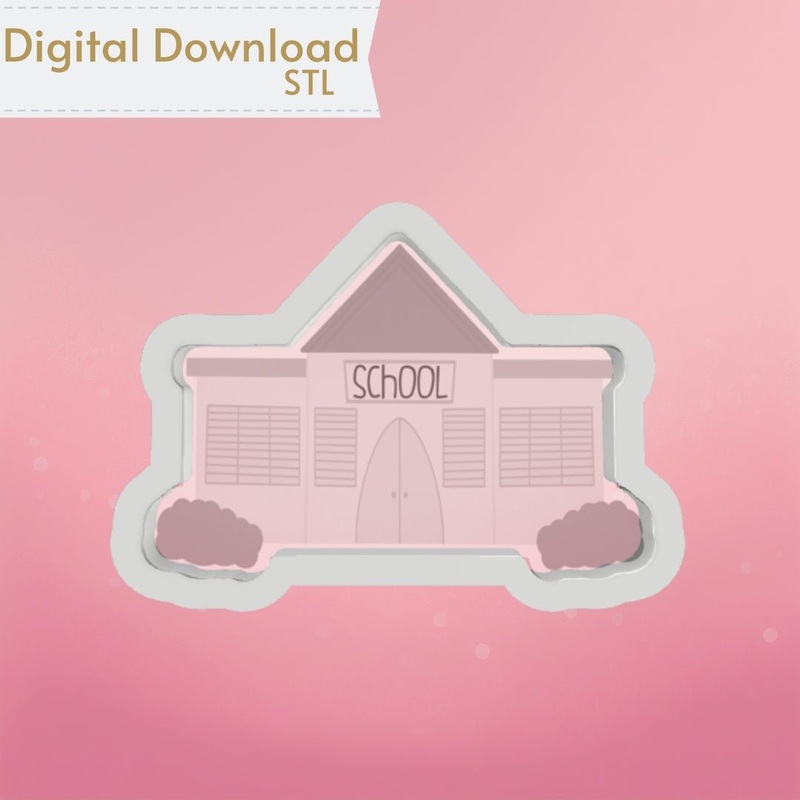 School Cookie Cutter STL