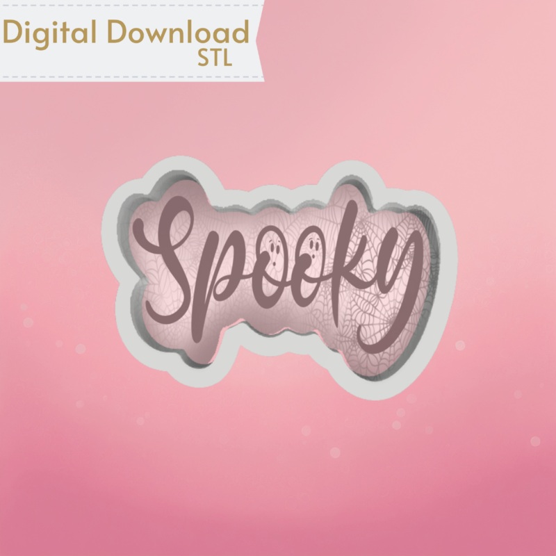 Spooky Plaque Cookie Cutter STL