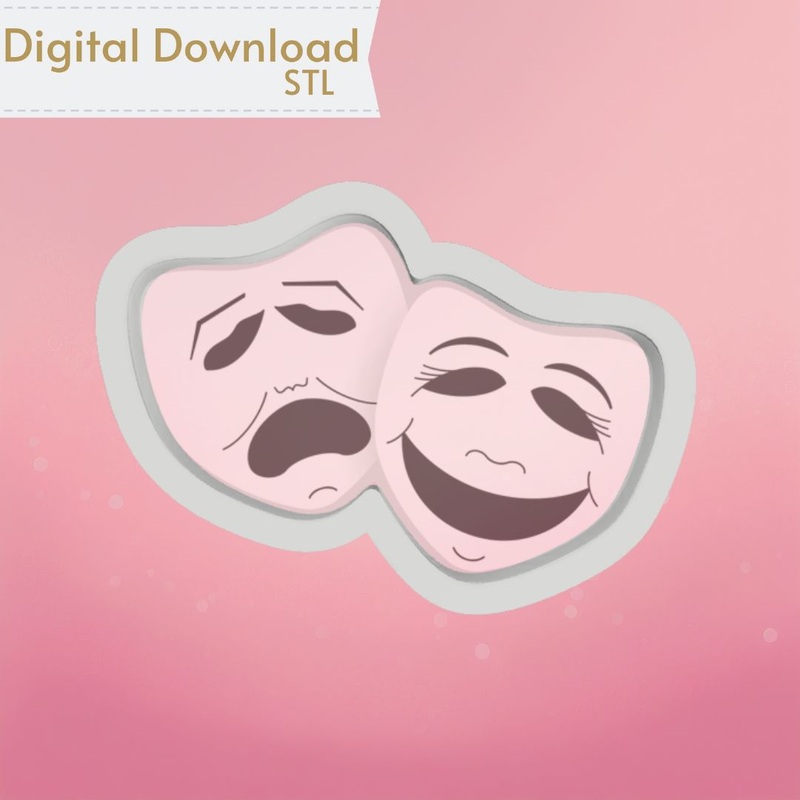 Theater Masks Cookie Cutter STL