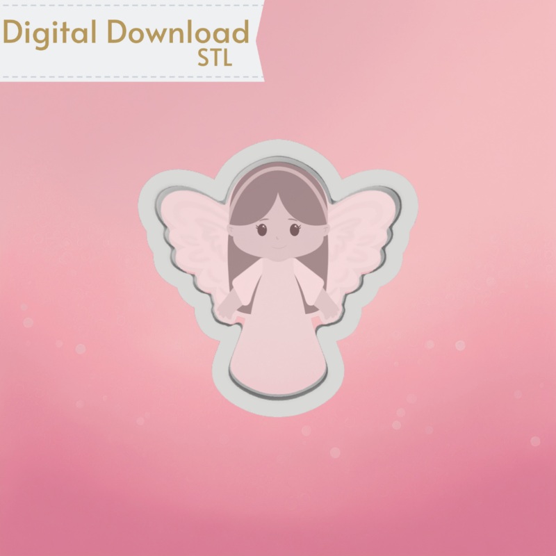 Angel Tree Topper Cookie Cutter STL