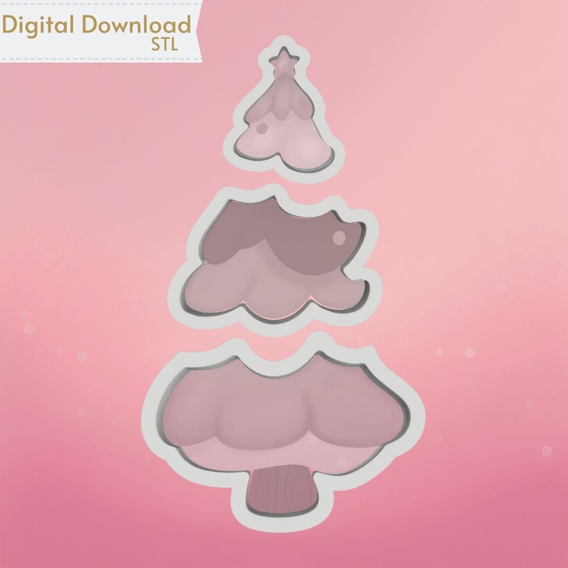Christmas Tree 3pc Cookie Cutter STL