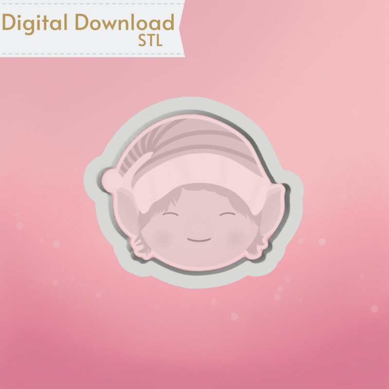 Cute Elf Cookie Cutter STL