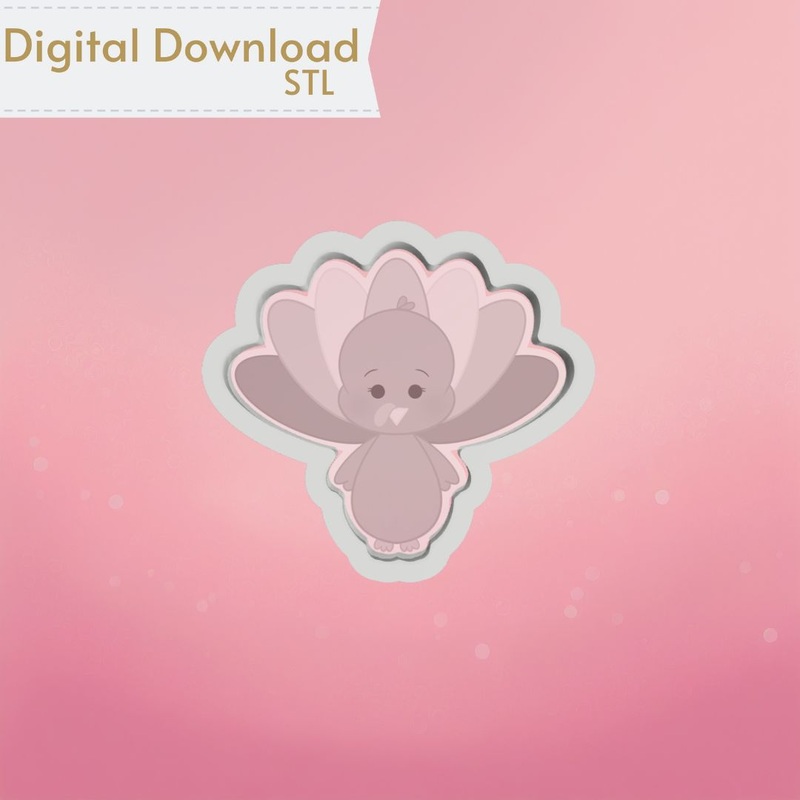Cute Turkey Cookie Cutter STL