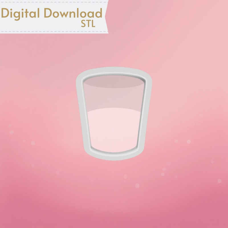 Glass of Milk Cookie Cutter STL