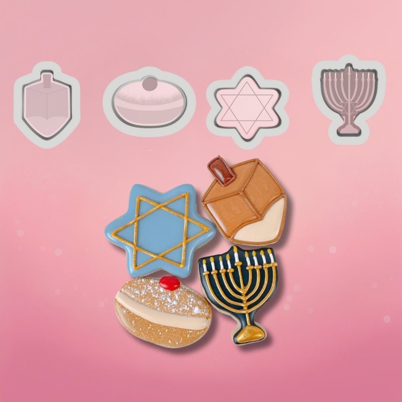 Hanukkah Set of 4 MINI Cookie Cutters
