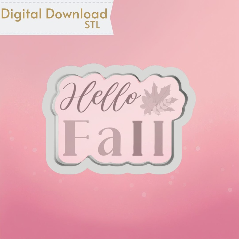 Hello Fall Plaque Cookie Cutter STL