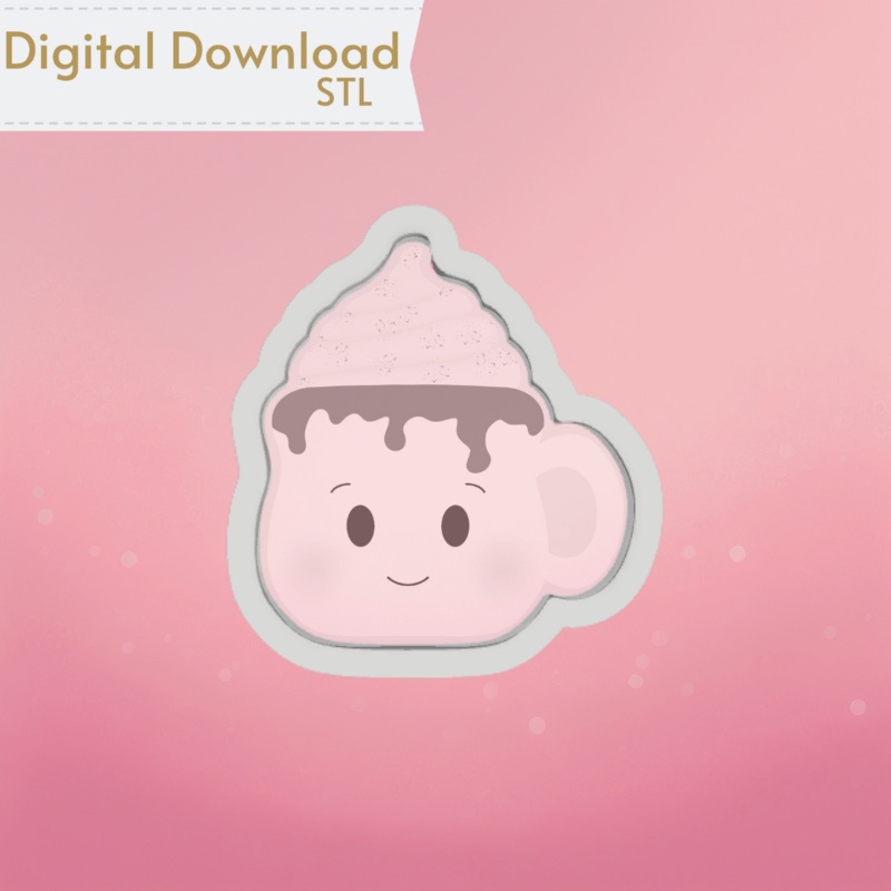 Hot Cocoa Mug Cookie Cutter STL