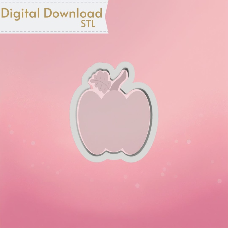 Pumpkin with Leaf Cookie Cutter STL