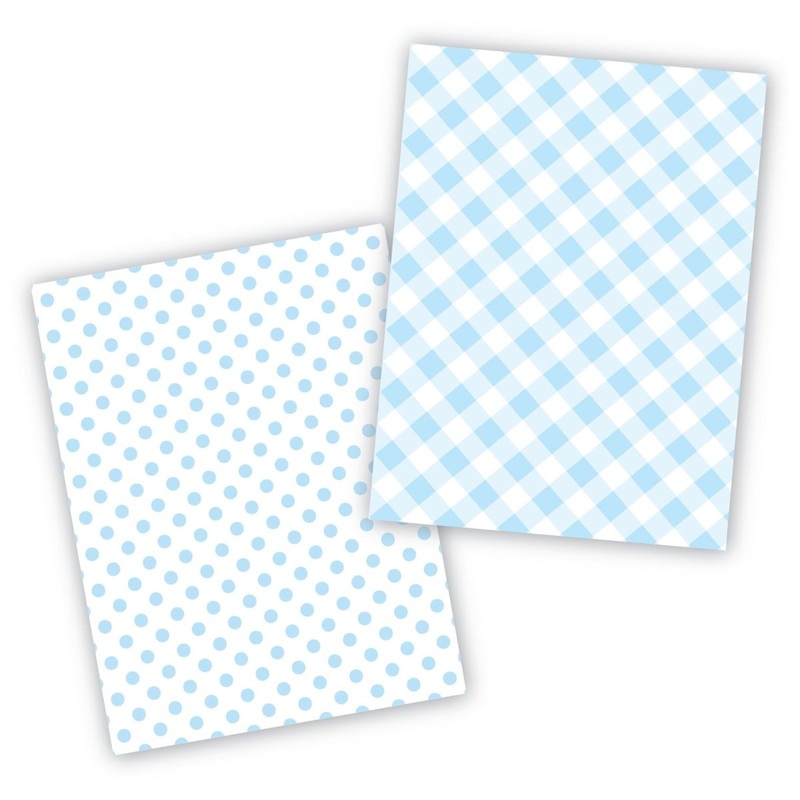 Baby Blue Cookie Backer - Food Safe, Double Sided 3.75" x 5"