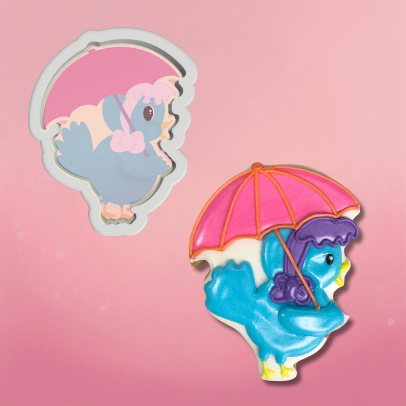 Bird Holding Umbrella Cookie Cutter