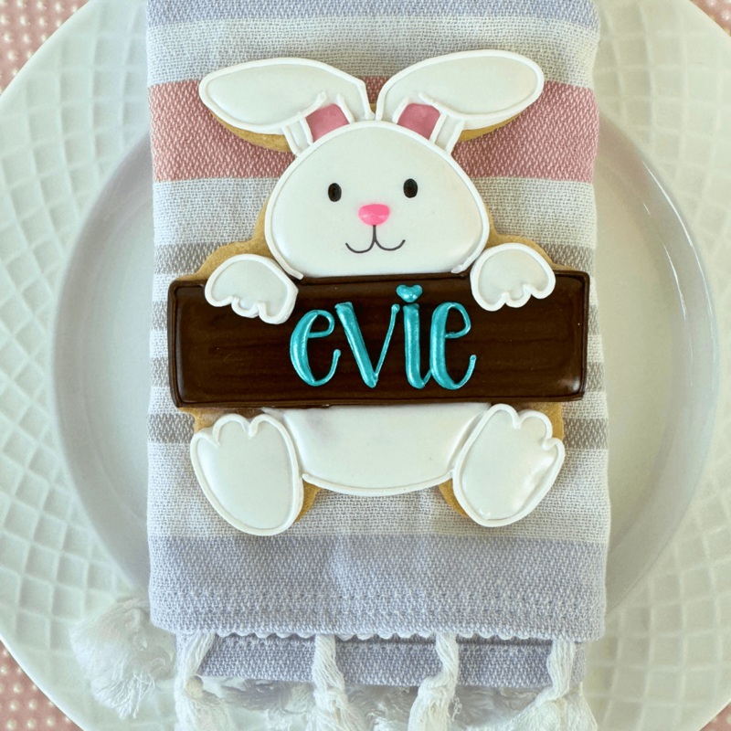 Bunny Name Plaque Cookie Cutter
