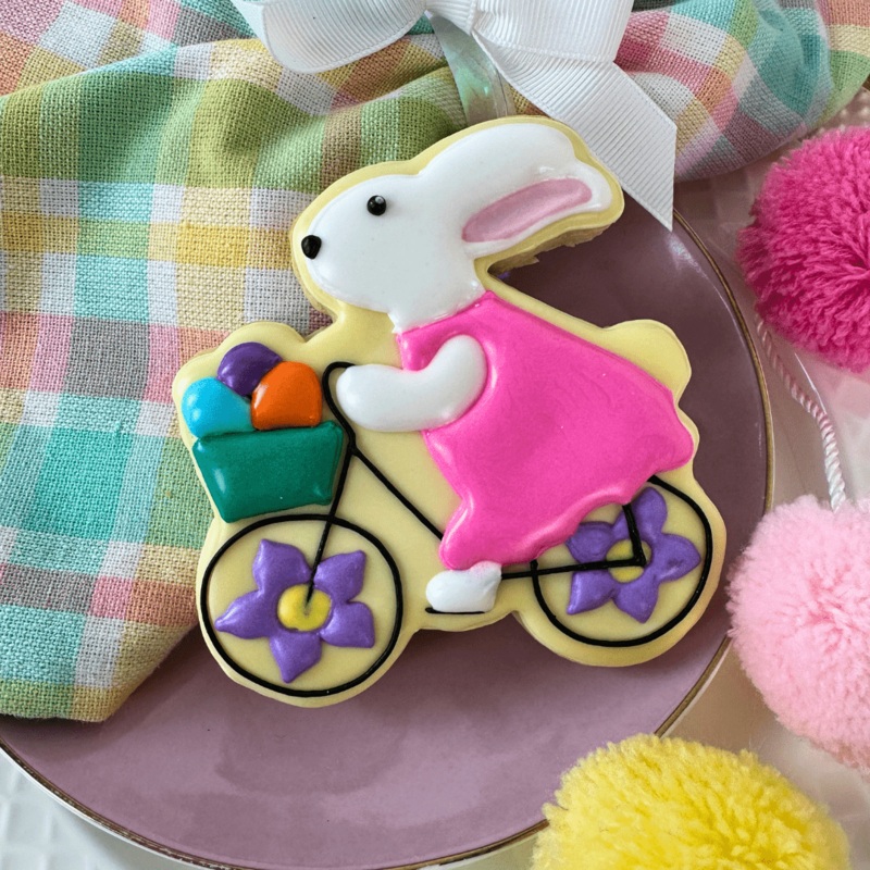 Bunny Riding Bike Cookie Cutter