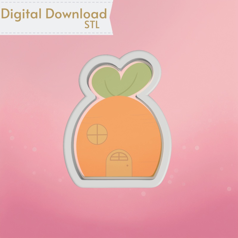 Carrot House Cookie Cutter STL