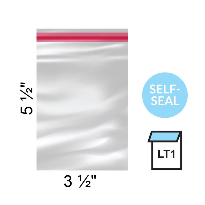 Clear Lip & Tape Bags 3 1/2 x 5 1/2" - pack of 100