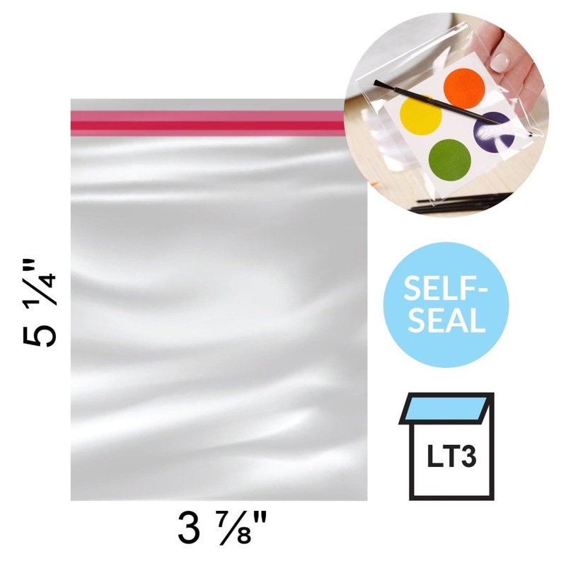 Clear Lip & Tape Bags 3 7/8 x 5 1/4" - pack of 100