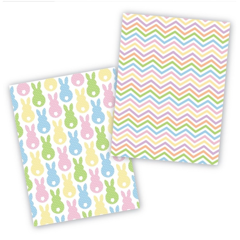 Easter Bunnies Cookie Backer - Food Safe, Double Sided 3.75" x 5"