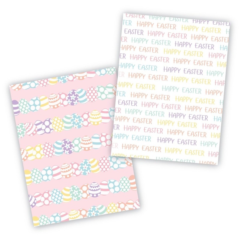 Eggs and Happy Easter Repeat Cookie Backer - Food Safe, Double Sided 3.75" x 5"
