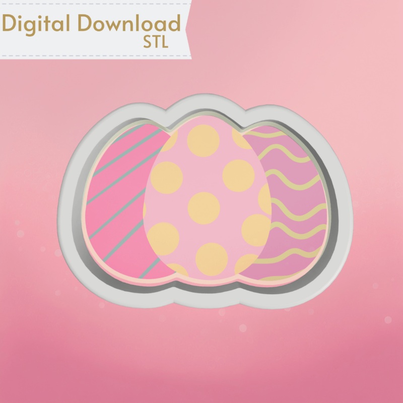 Eggs Bunch Cookie Cutter STL