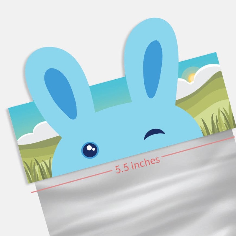 Funny Face Bag Topper 5.5" - Bunny Blue