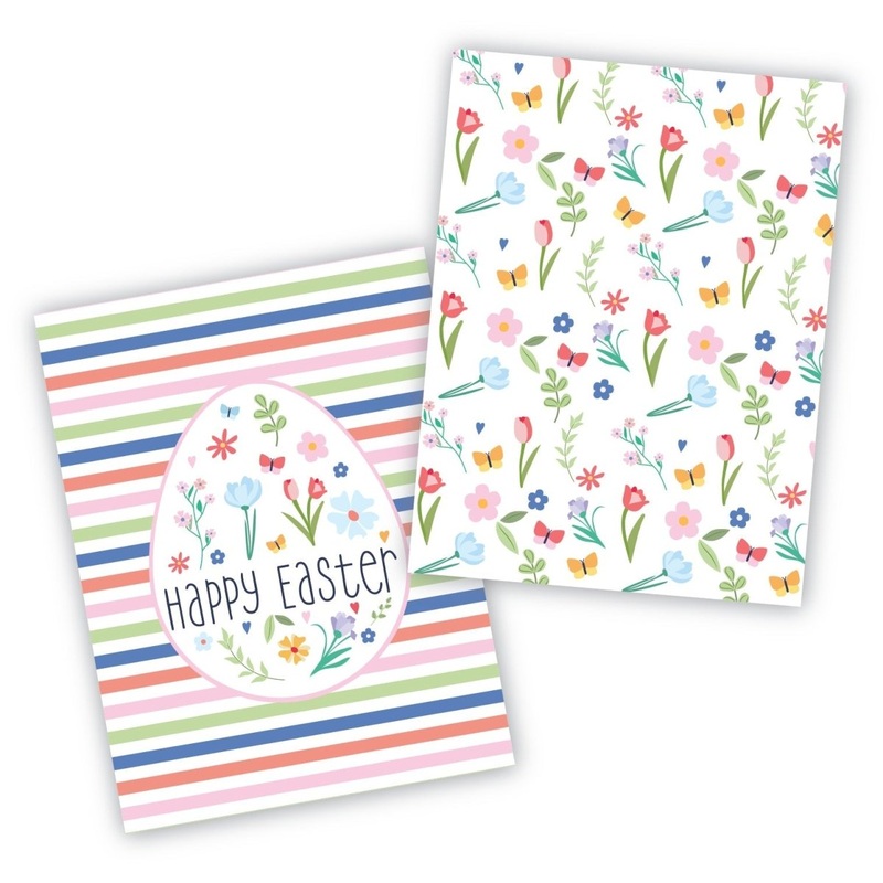 Happy Easter and Florals Cookie Backer - Food Safe, Double Sided 3.75" x 5"