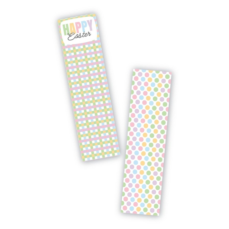 Happy Easter Stripes and Dots Cookie Backer - Food Safe, Double Sided 2" x 7.5"