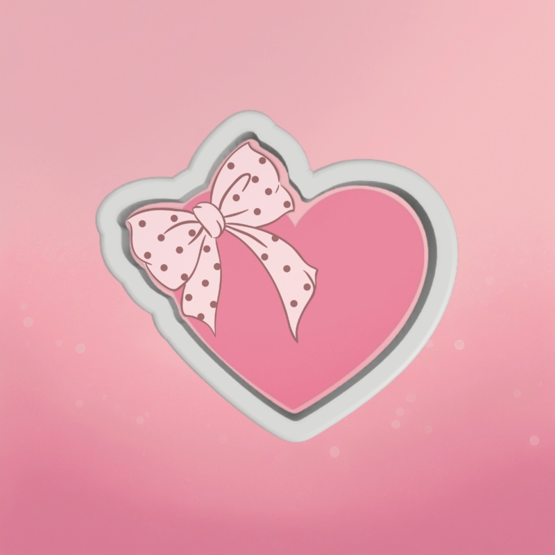 Heart with Bow - Cookie Cutter
