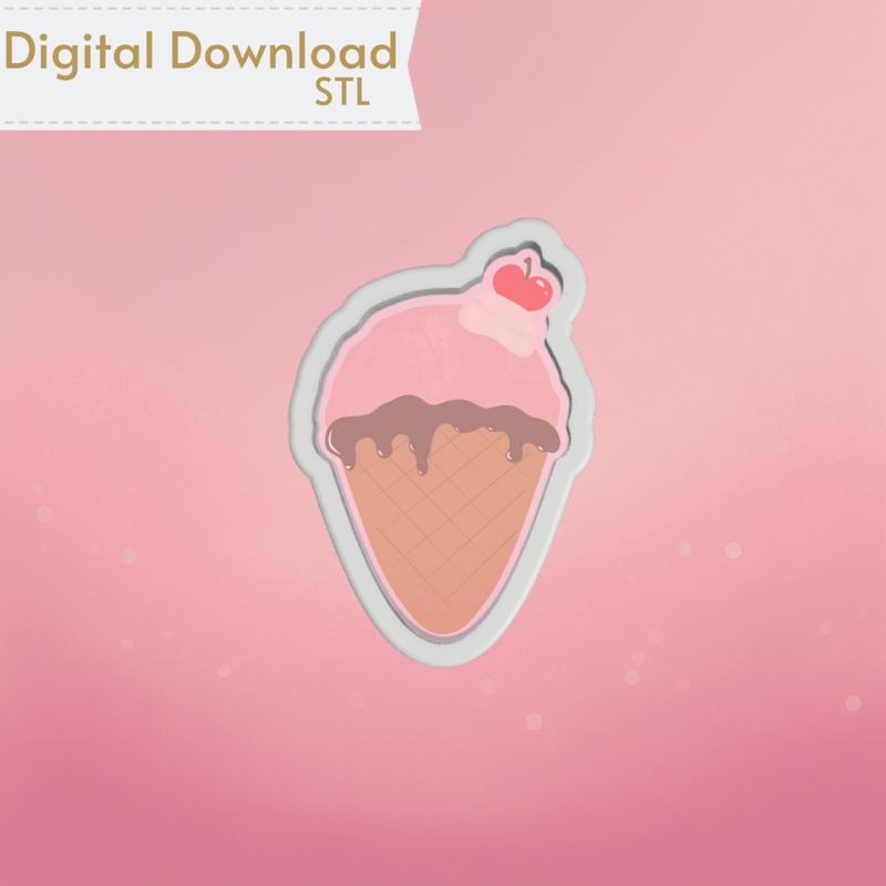 Ice Cream Cone Cookie Cutter STL