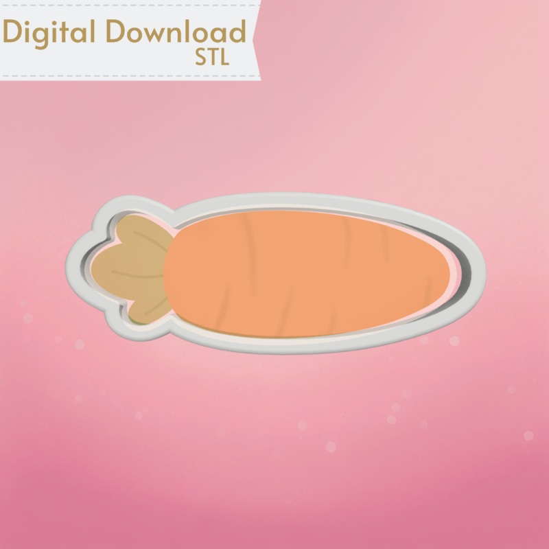 Long Carrot Cookie Cutter STL