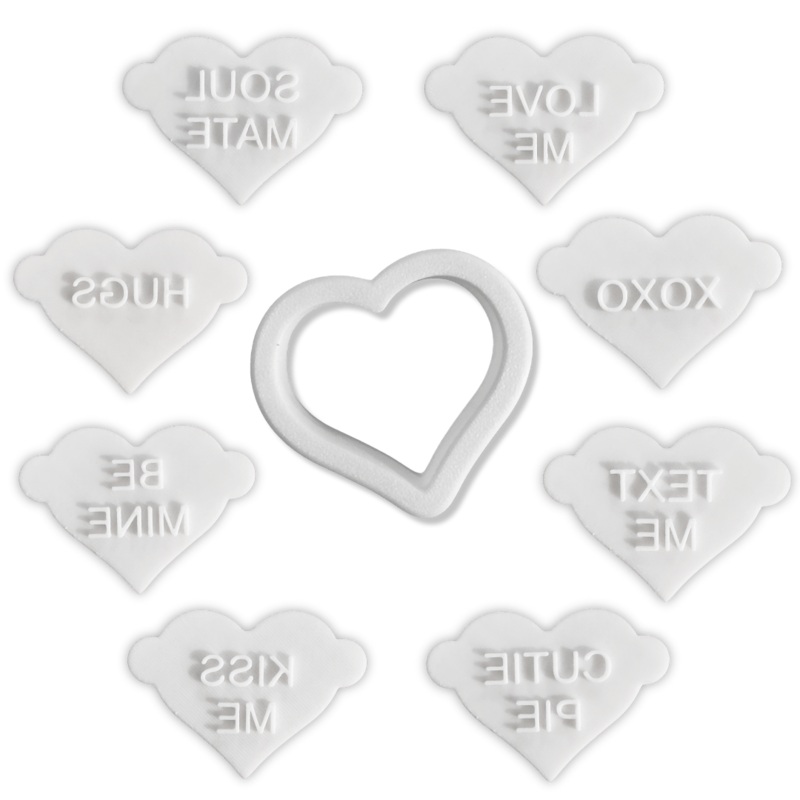 Mini Conversation Heart Cookie Cutter and Stamps