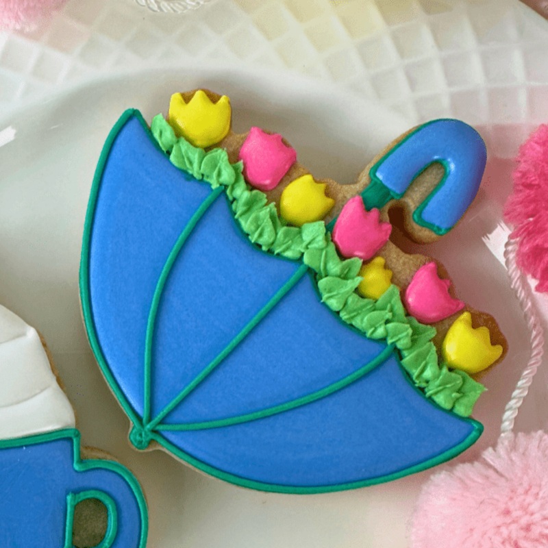 Umbrella Growing Flowers Cookie Cutter