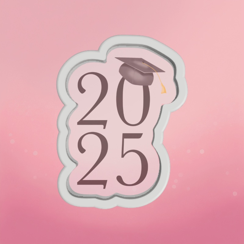 2025 with Grad Cap Cookie Cutter