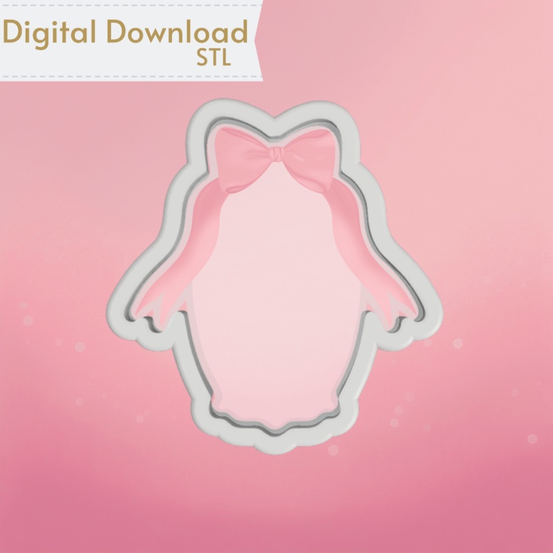 Bow Plaque Cookie Cutter STL