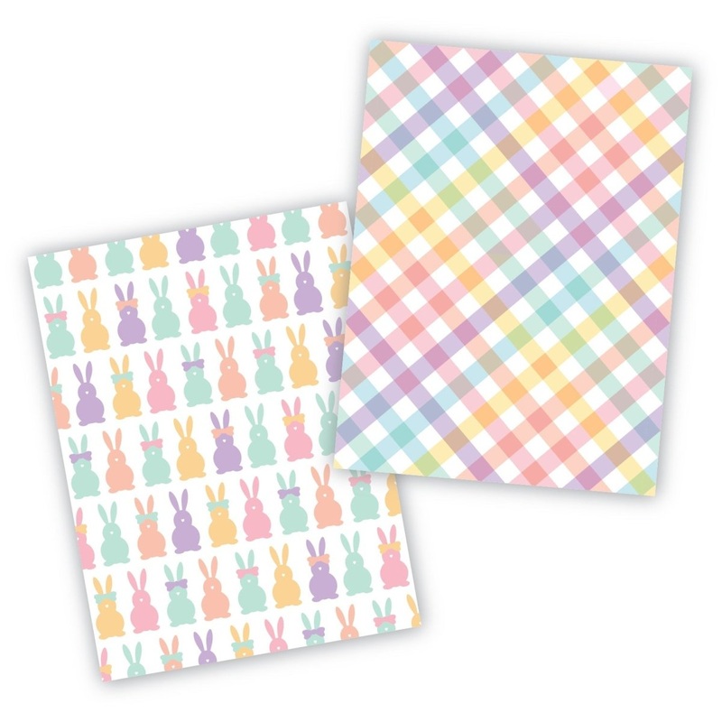 Bunnies and Crisscross Cookie Backer - Food Safe, Double Sided 3.75" x 5"