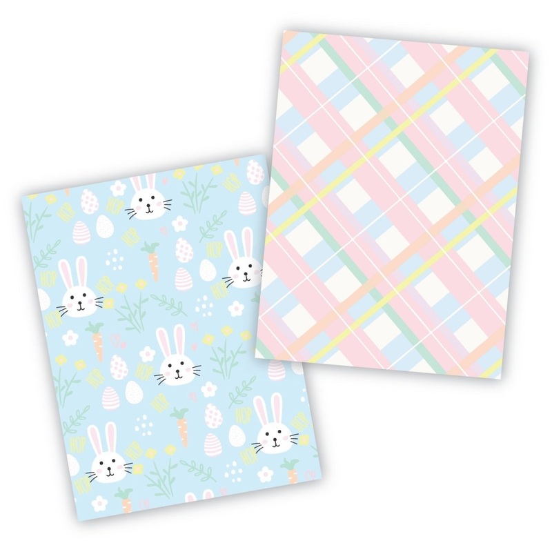 Bunny Hop and Argyle Cookie Backer - Food Safe, Double Sided 3.75" x 5"