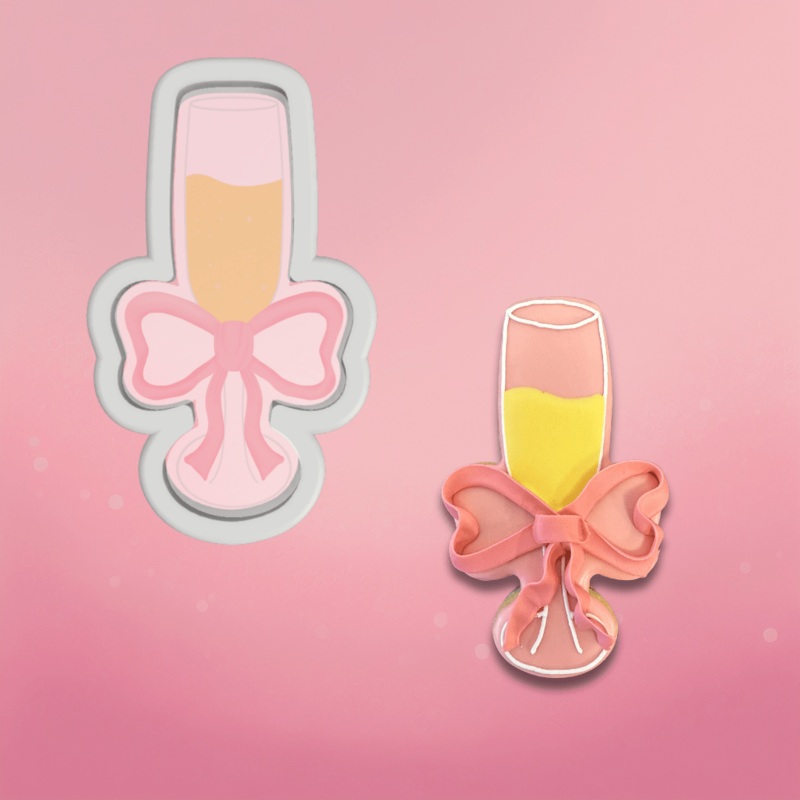 Champagne Glass with Bow Cookie Cutter