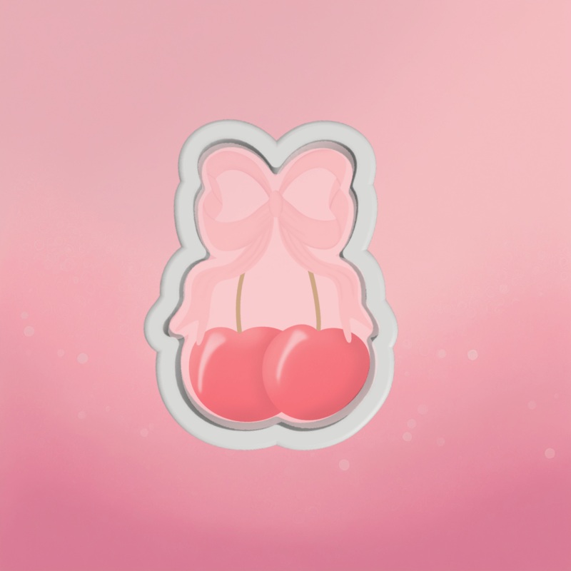 Cherries with Heart Bow Cookie Cutter