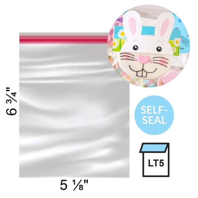 Clear Lip & Tape Bags 5 1/8 x 6 3/4" - pack of 100